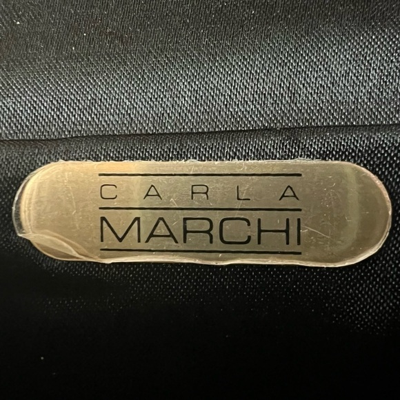 Evening‎ Bag Black Satin Handmade Crossbody OR Clutch Carla Marchi Handmade EUC - Picture 8 of 11